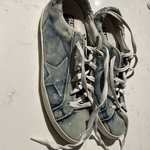 RARE Golden Goose Superstar Denim glitter embellishment. Size 38. US 7.5